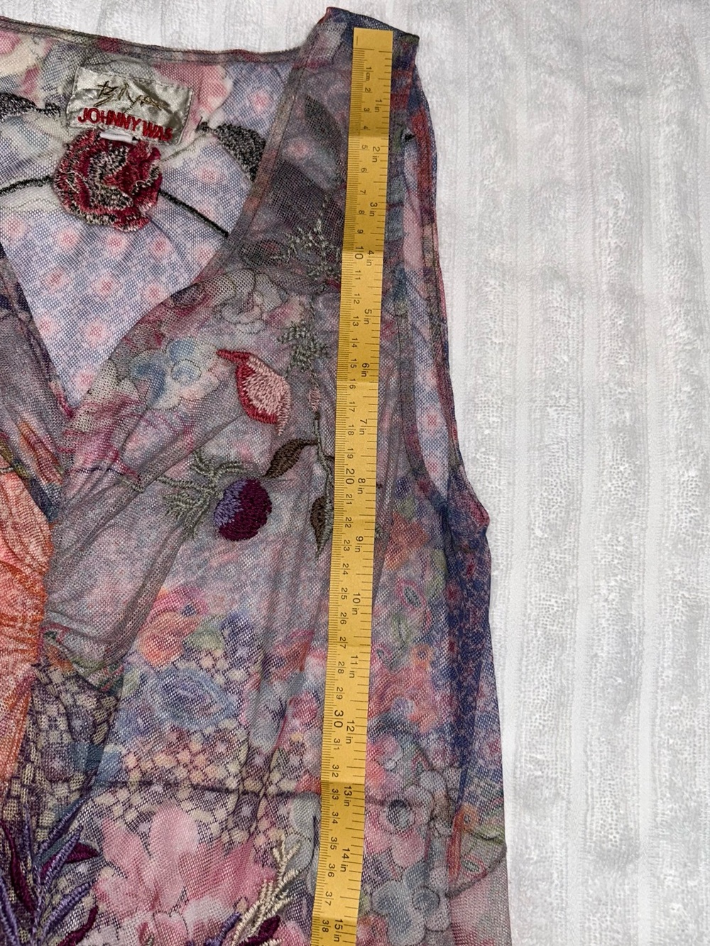 Johnny Was Sheer Floral Dress - Picture 6 of 15